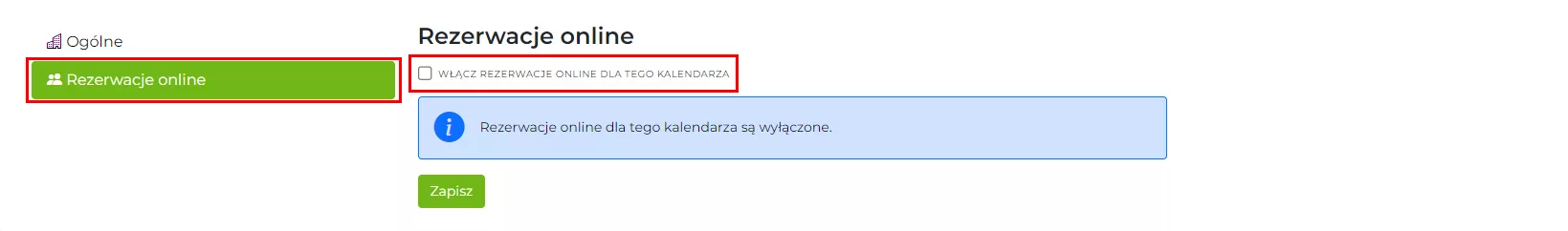 Rezerwacje online dla kalendarza